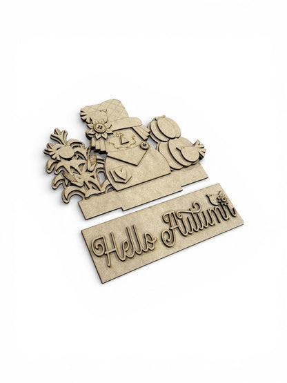DIY Hello Autumn Interchangeable Window Insert Kit, Window Harvest, Scarecrow
