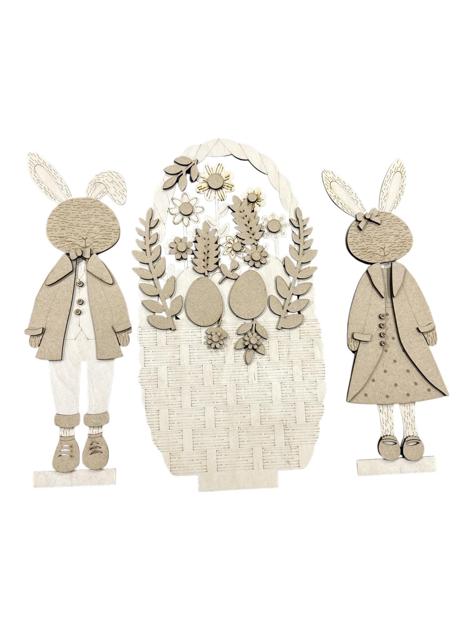 DIY Easter Bunny Advent Interchangeable Inserts, Holiday Display, Unfinished, Inserts Only, Countdown inserts