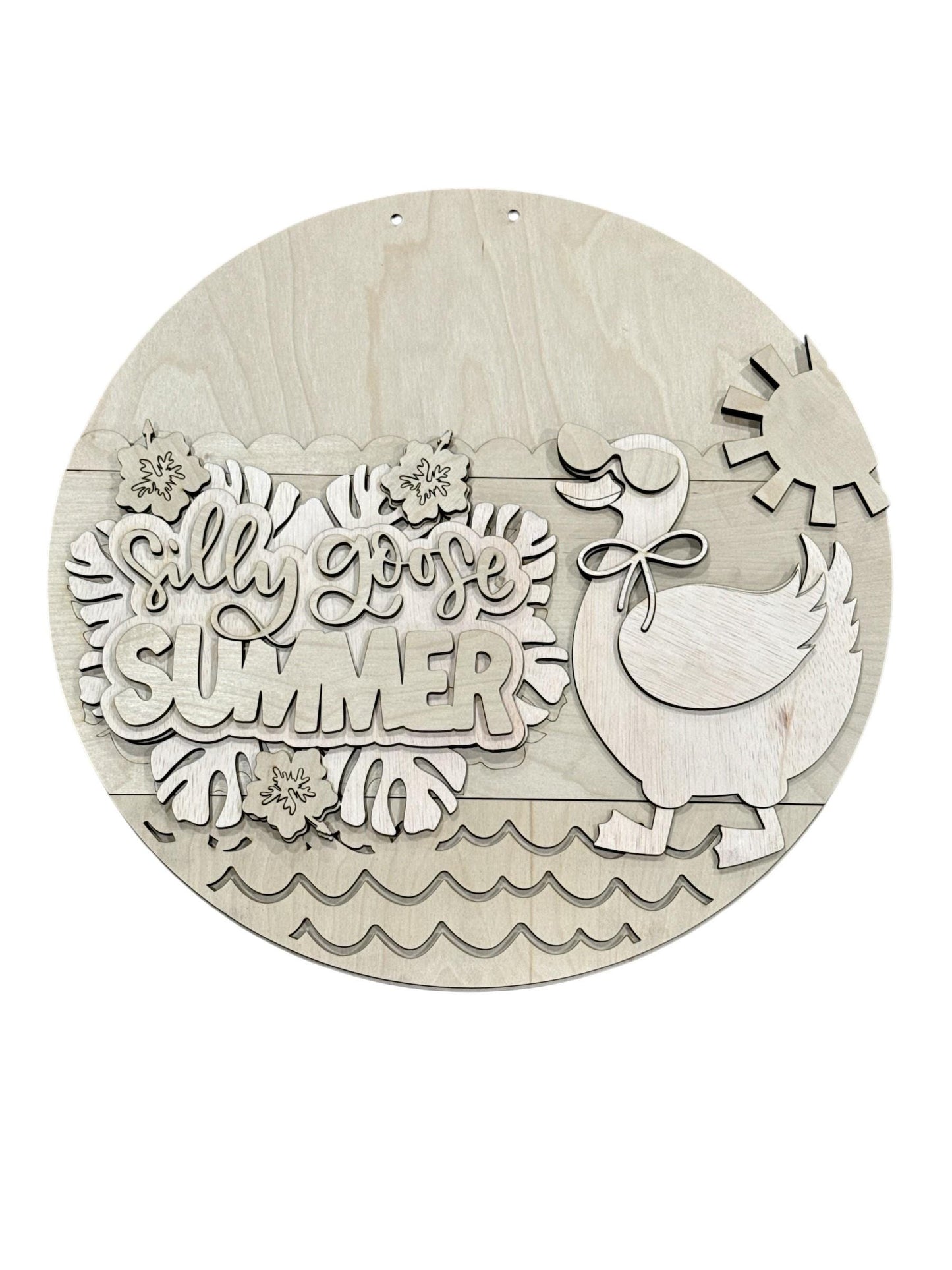 DIY Hello Summer Goose Door hanger, Unfinished Wooden Door Hanger: Unfinished, Goose, Summer Goose Door Hanger, Paint Party