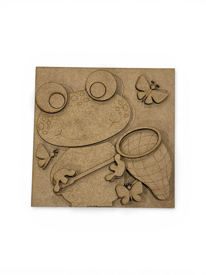DIY Spring Frog Squares, Frog Spring Ladder inserts, Ladder Inserts DIY, 4.25" Squares for inserts, ladder inserts, Frog and butterflies