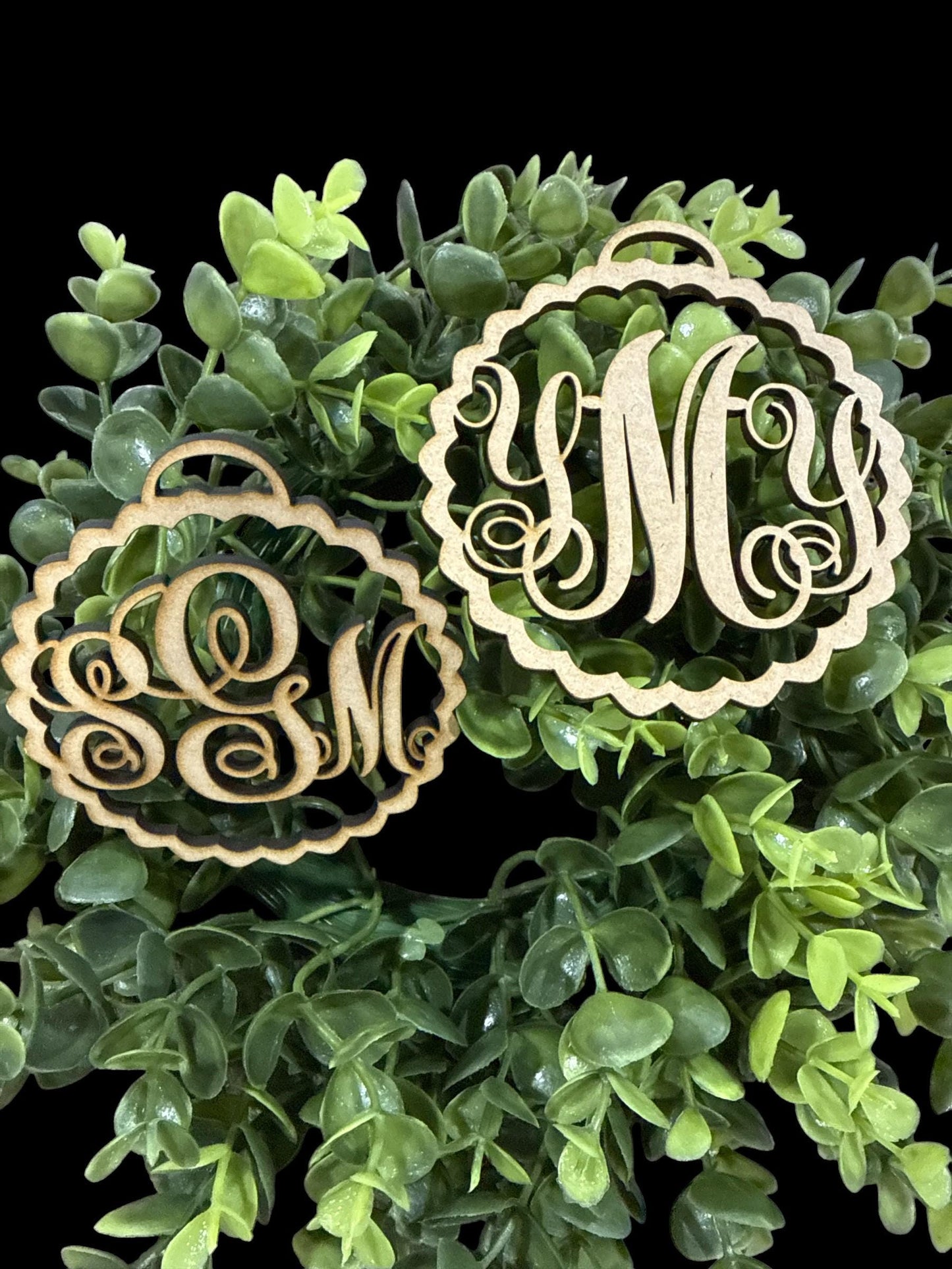 DIY Wavy Monogram Car Charm, Mama DIY, Unfinished, Charm, Bag Charm, DIY Car charm, Curvy Custom
