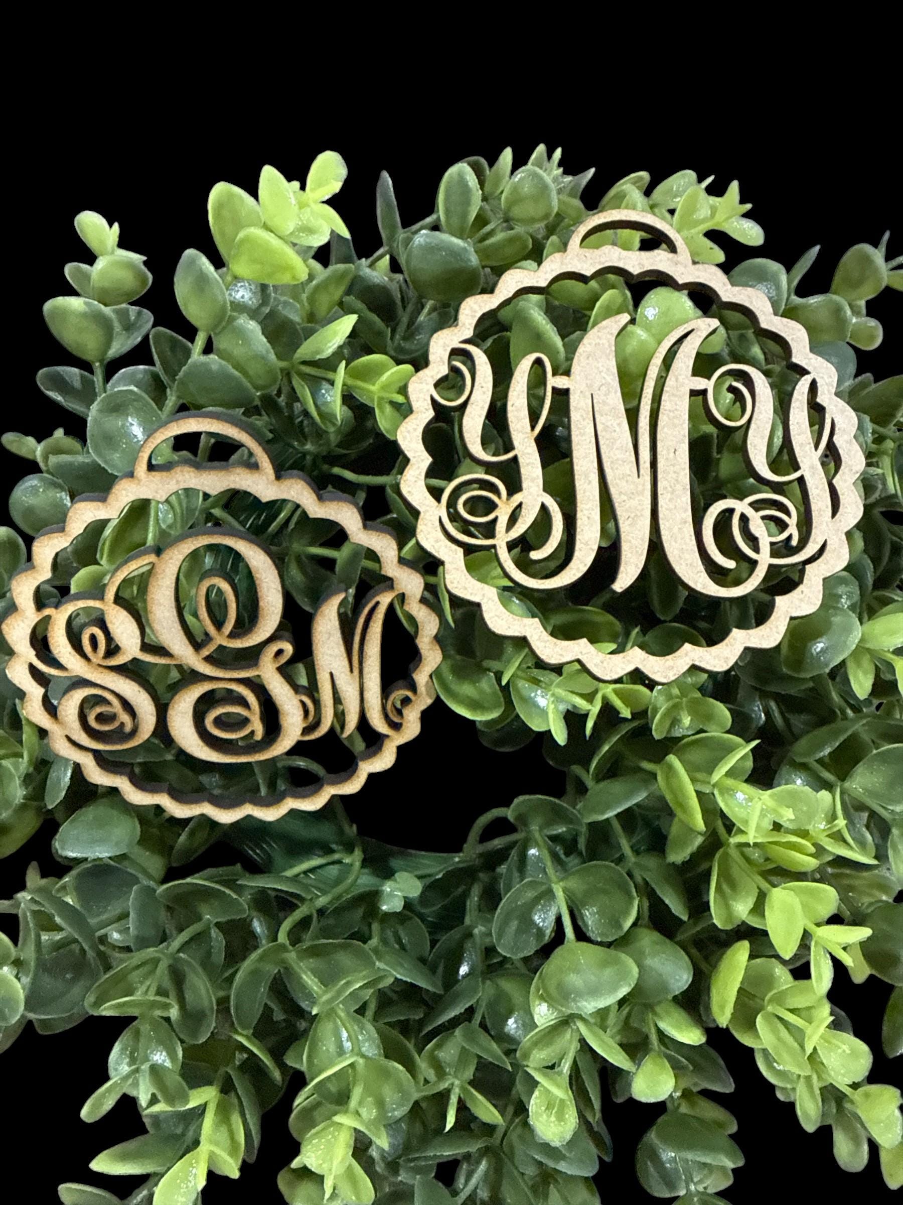 DIY Wavy Monogram Car Charm, Mama DIY, Unfinished, Charm, Bag Charm, DIY Car charm, Curvy Custom