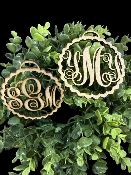 DIY Wavy Monogram Car Charm, Mama DIY, Unfinished, Charm, Bag Charm, DIY Car charm, Curvy Custom