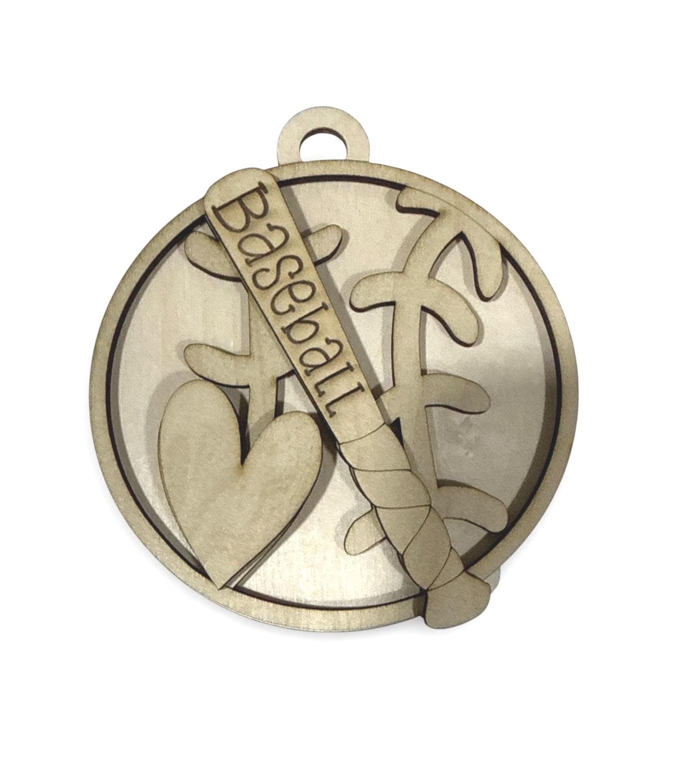 DIY Baseball Ornament, Softball, Car Charm, Unfinished Wood, 3D, sports ornament