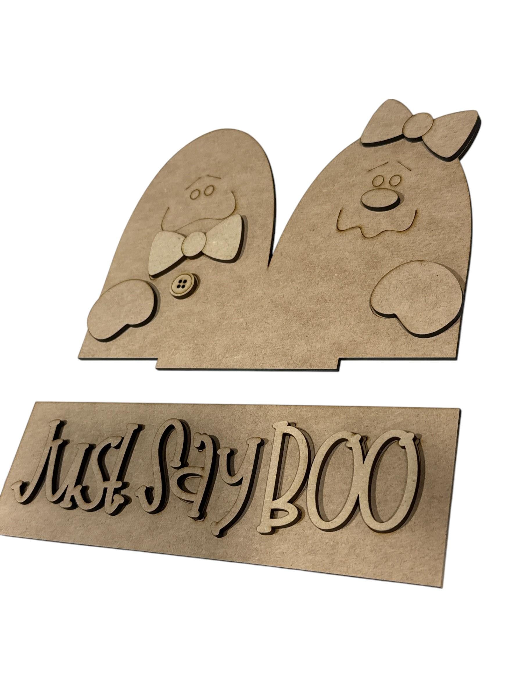 DIY Just Saw BOO, Halloween Interchangeable Window Insert Kit, Ghosts