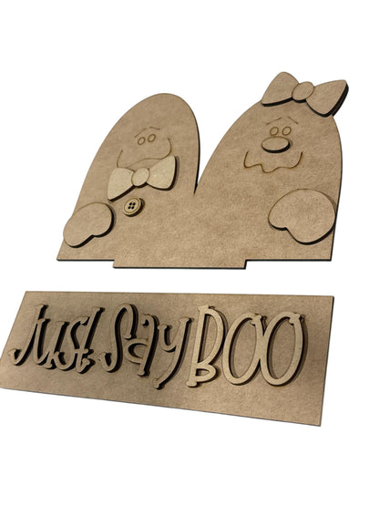 DIY Just Saw BOO, Halloween Interchangeable Window Insert Kit, Ghosts