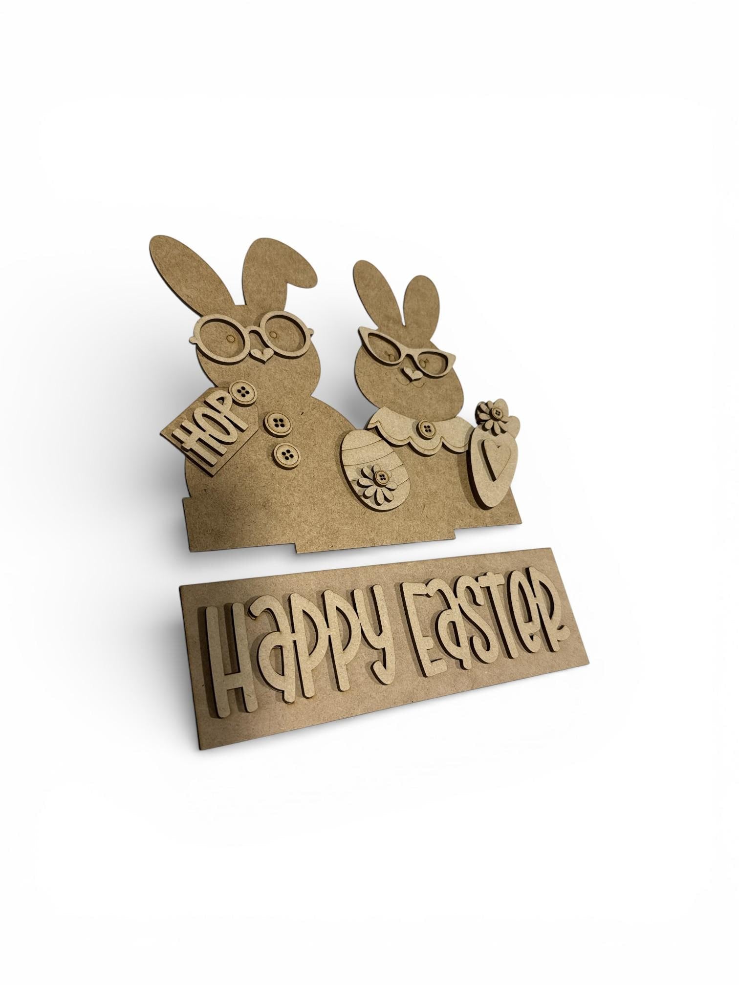 DIY Happy Easter, Interchangeable Window Insert Kit, Easter Bunny with Carrots