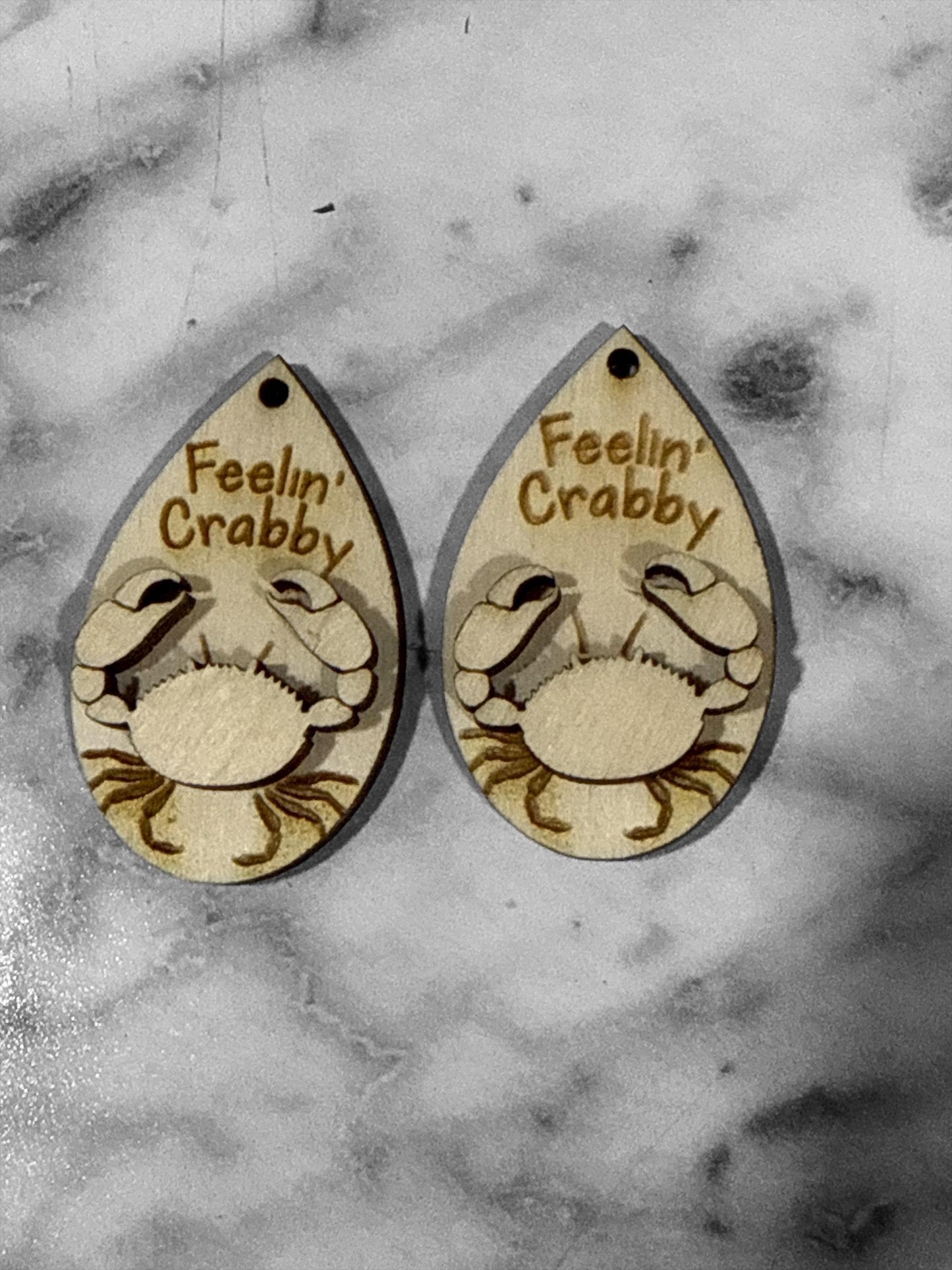 DIY Freling Crabby Wood Earrings: Unfinished Craft Jewelry, sealife