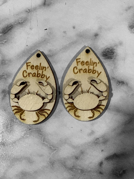 DIY Freling Crabby Wood Earrings: Unfinished Craft Jewelry, sealife
