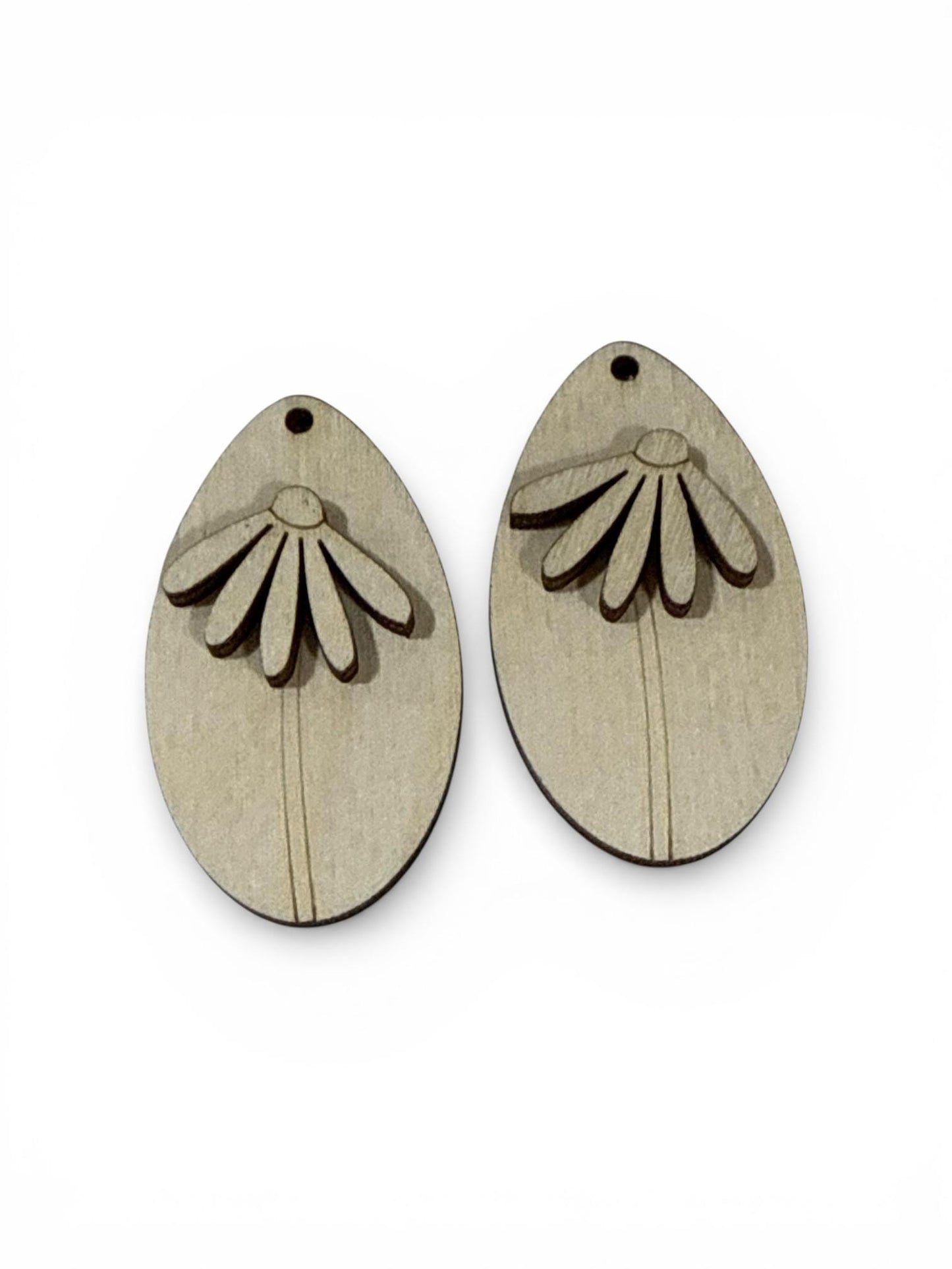 DIY Daisy Wooden Earrings: Unfinished Craft Blanks, Flower