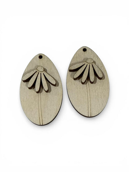 DIY Daisy Wooden Earrings: Unfinished Craft Blanks, Flower