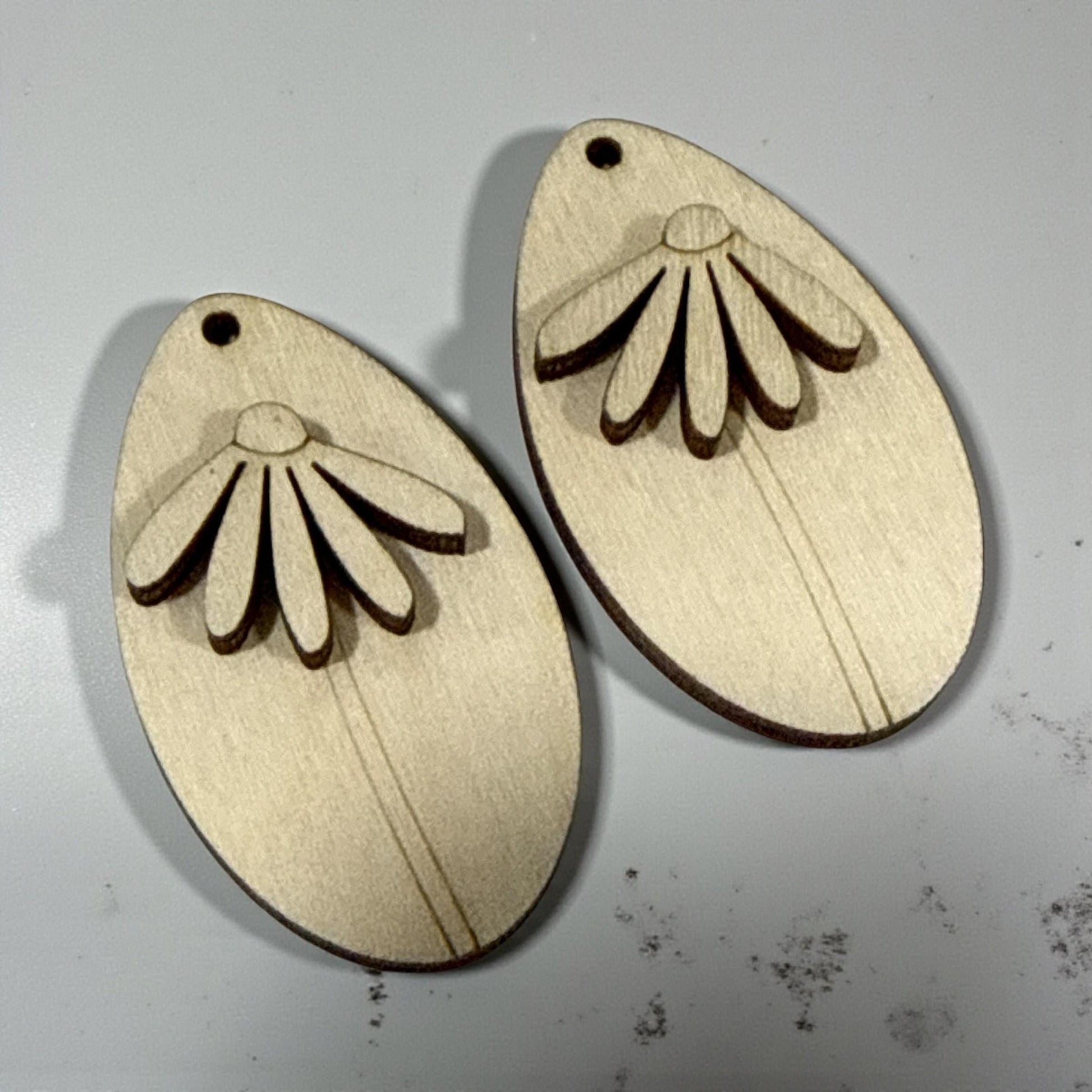 DIY Daisy Wooden Earrings: Unfinished Craft Blanks, Flower