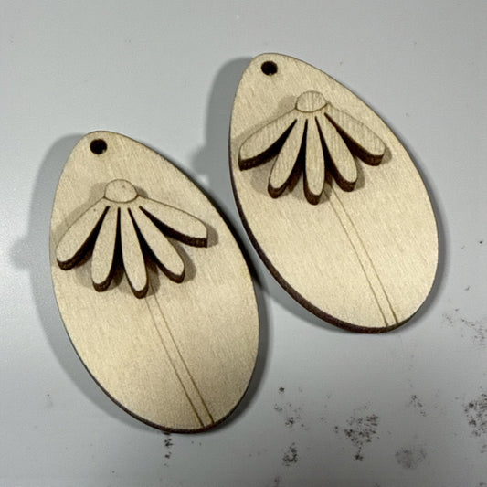 DIY Daisy Wooden Earrings: Unfinished Craft Blanks, Flower