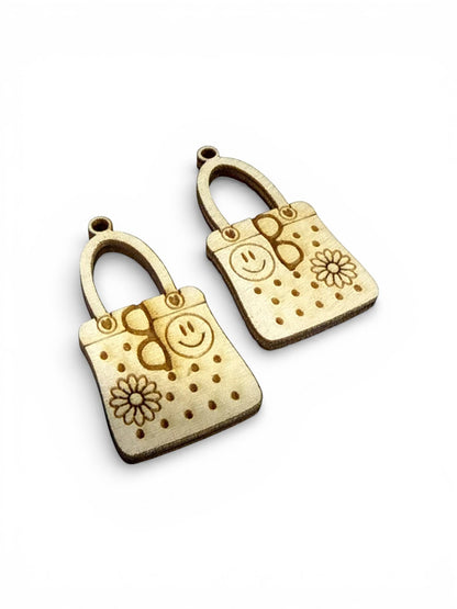 DIY Beach Life Wooden Earrings: Unfinished Craft Blanks, Beach Bag