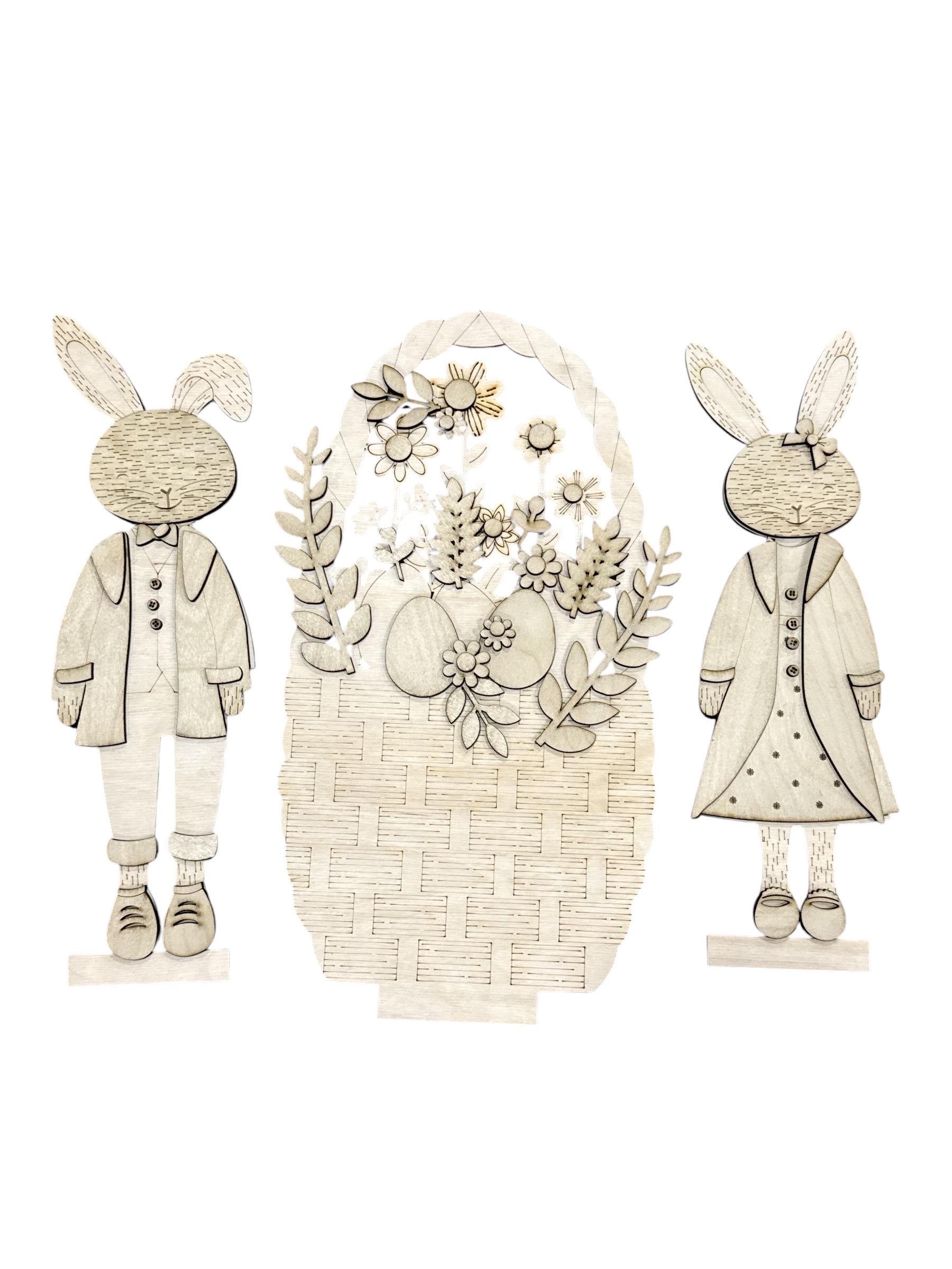 DIY Easter bunny Interchangeable Inserts, Trio Stand, Holiday Display, Unfinished, Inserts Only, Spring,