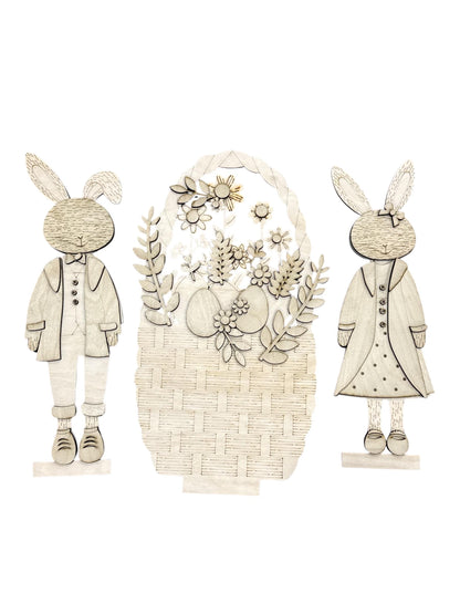 DIY Easter bunny Interchangeable Inserts, Trio Stand, Holiday Display, Unfinished, Inserts Only, Spring,
