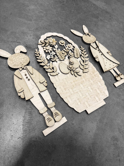 DIY Easter bunny Interchangeable Inserts, Trio Stand, Holiday Display, Unfinished, Inserts Only, Spring,