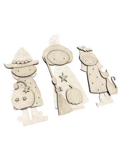 DIY Halloween Interchangeable Inserts, Trio Stand, Holiday Display, Unfinished, Inserts Only, fall