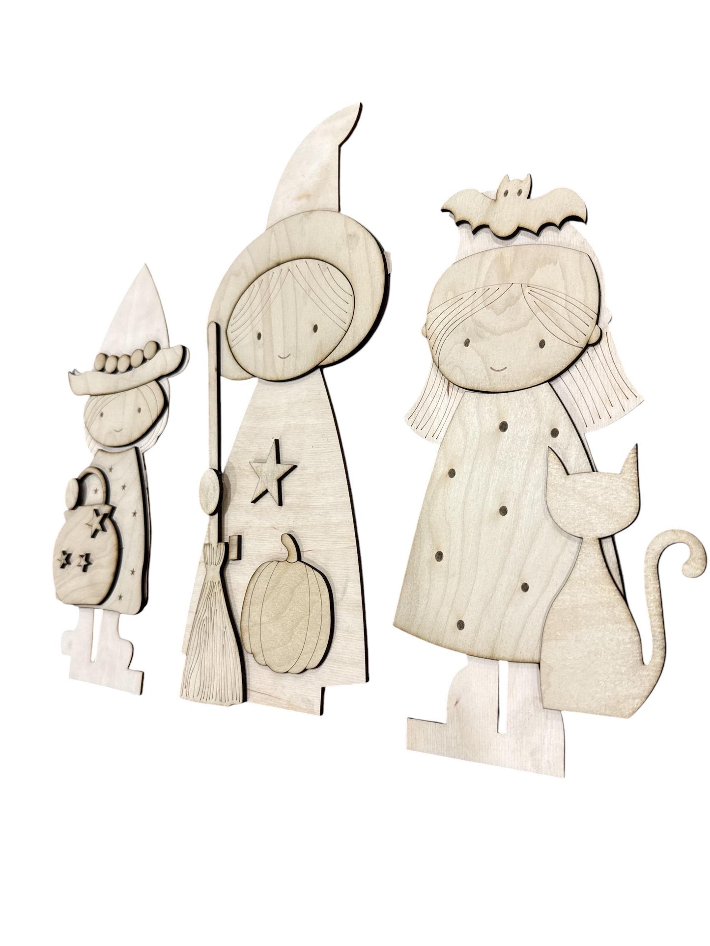 DIY Halloween Interchangeable Inserts, Trio Stand, Holiday Display, Unfinished, Inserts Only, fall