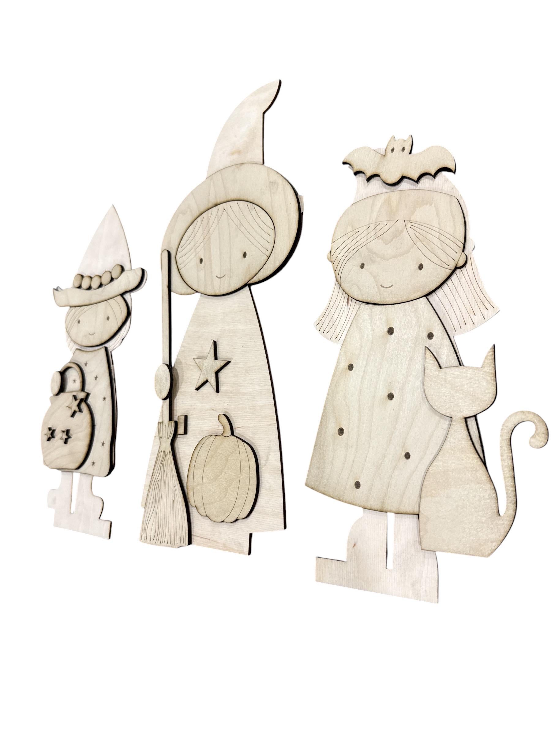 DIY Halloween Interchangeable Inserts, Trio Stand, Holiday Display, Unfinished, Inserts Only, fall