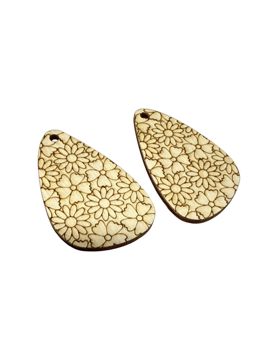 DIY Flower Daisy Wooden Earrings: Unfinished Craft Blanks, Flowers bundle