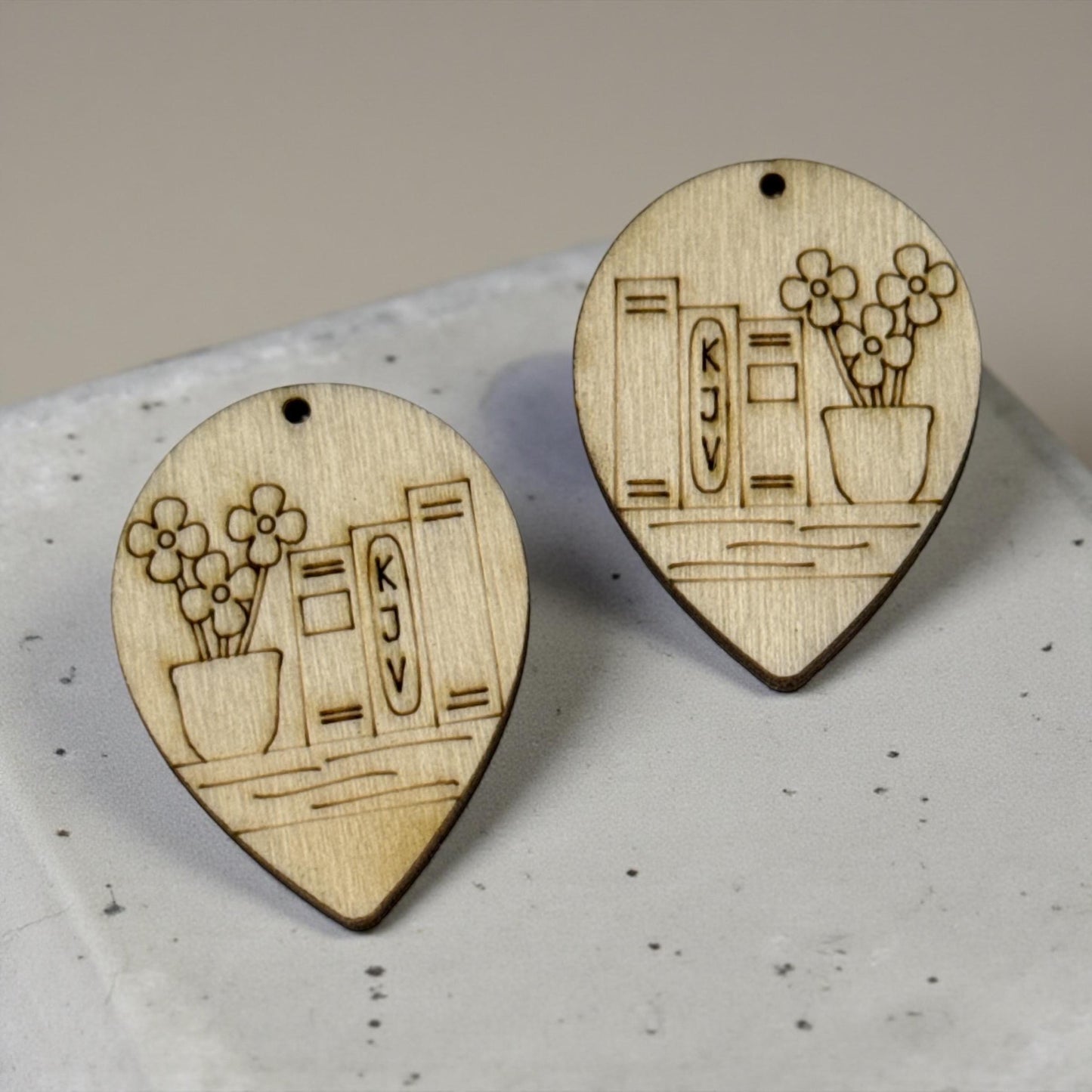 DIY Book Lover Wooden Earrings: Unfinished Craft Blanks, book earrings
