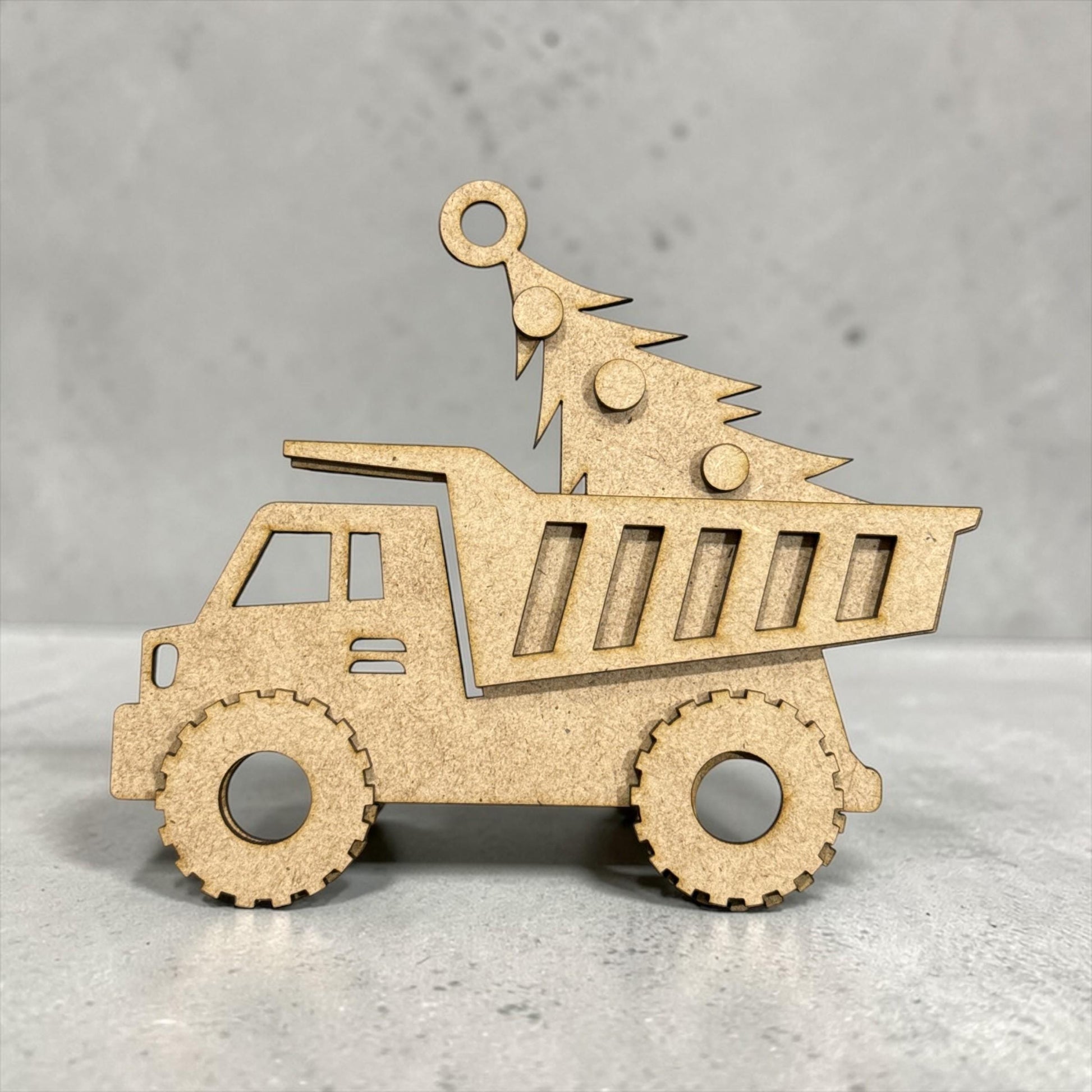 DIY Construction Ornament Bundle Set, Unfinished Tractor, Concrete Truck, Holiday Ornaments, Unfinished Farm Equipment