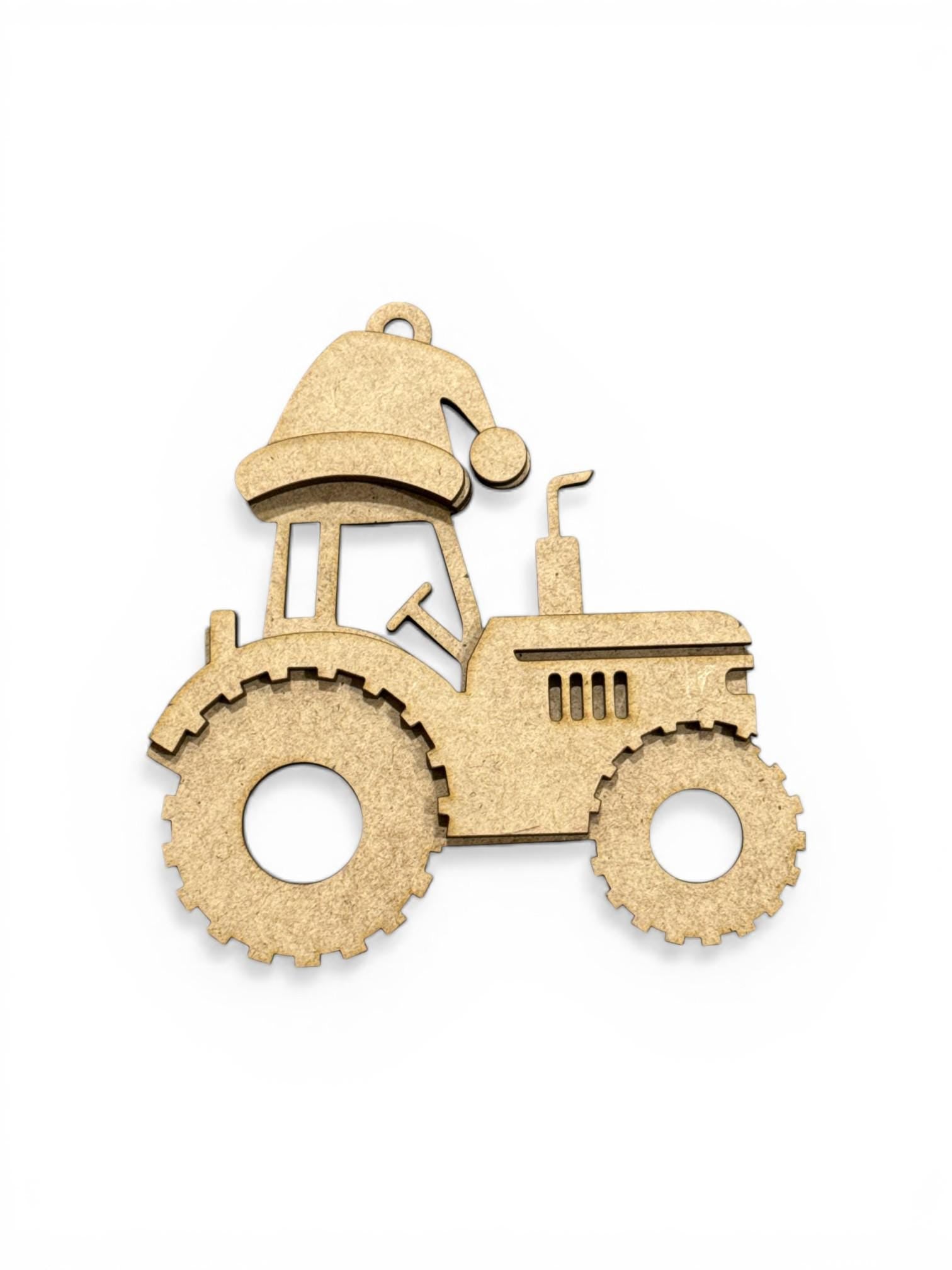 DIY Construction Ornament Bundle Set, Unfinished Tractor, Concrete Truck, Holiday Ornaments, Unfinished Farm Equipment