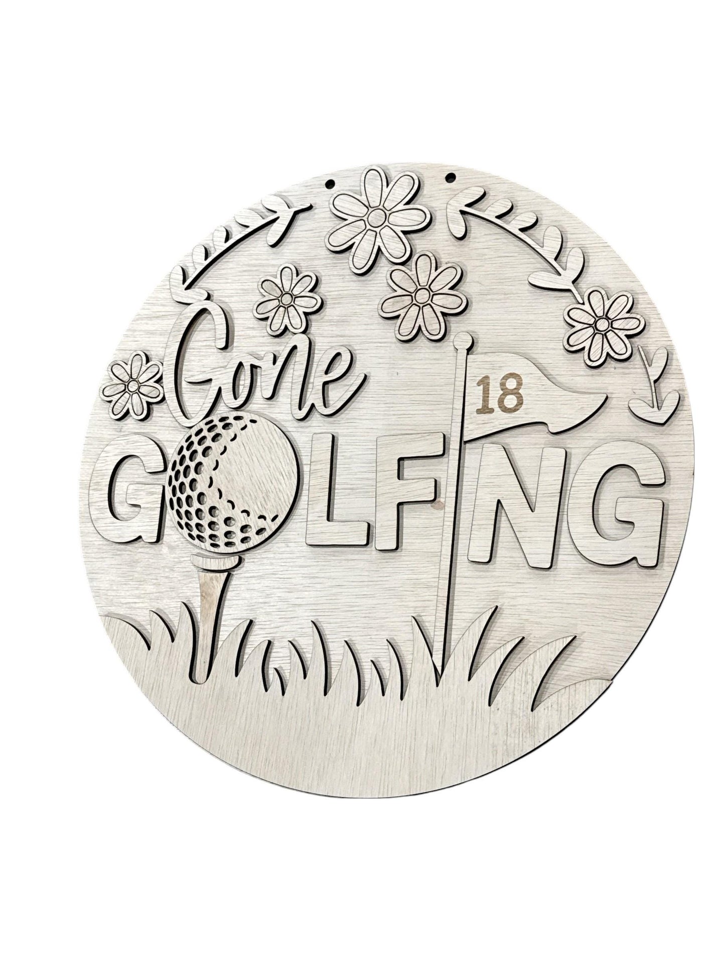 DIY Golf Wooden Door Hanger: Golf Lovers, Unfinished, Golf with Flowers, Gone Golfing