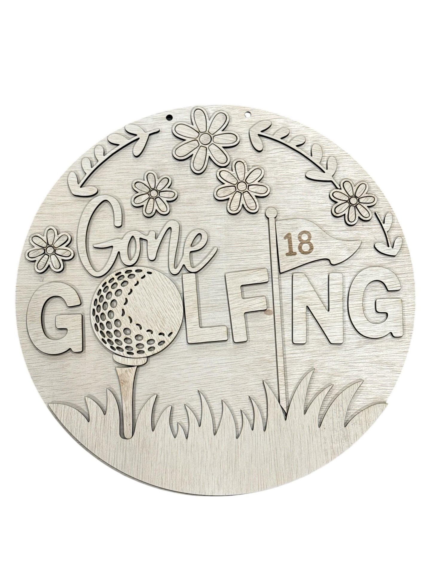 DIY Golf Wooden Door Hanger: Golf Lovers, Unfinished, Golf with Flowers, Gone Golfing