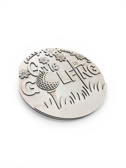 DIY Golf Wooden Door Hanger: Golf Lovers, Unfinished, Golf with Flowers, Gone Golfing