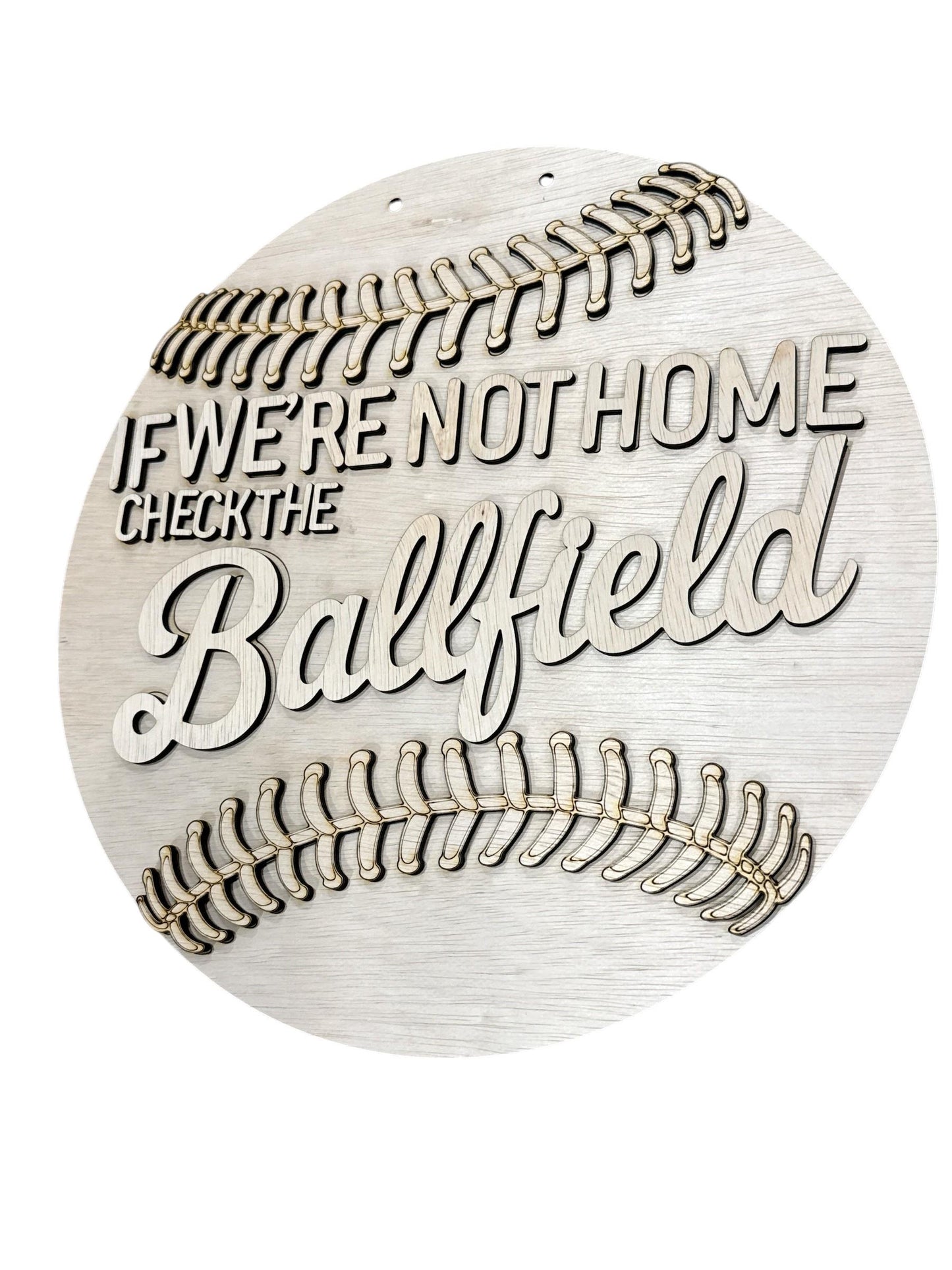 DIY If we are not Home, Baseball Unfinished Wooden Door Hanger: Unfinished, Baseball, Softball, Ballfield