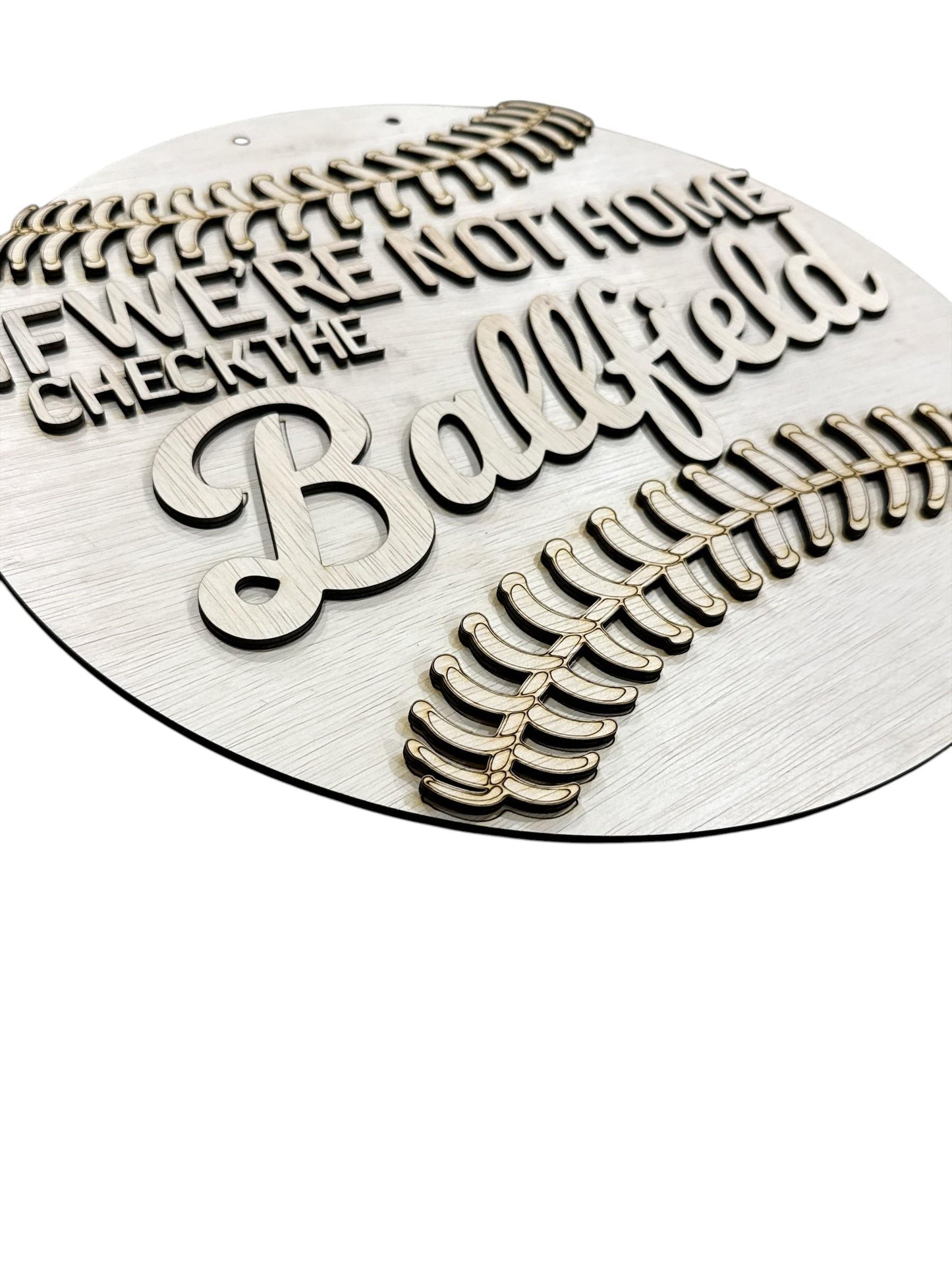 DIY If we are not Home, Baseball Unfinished Wooden Door Hanger: Unfinished, Baseball, Softball, Ballfield