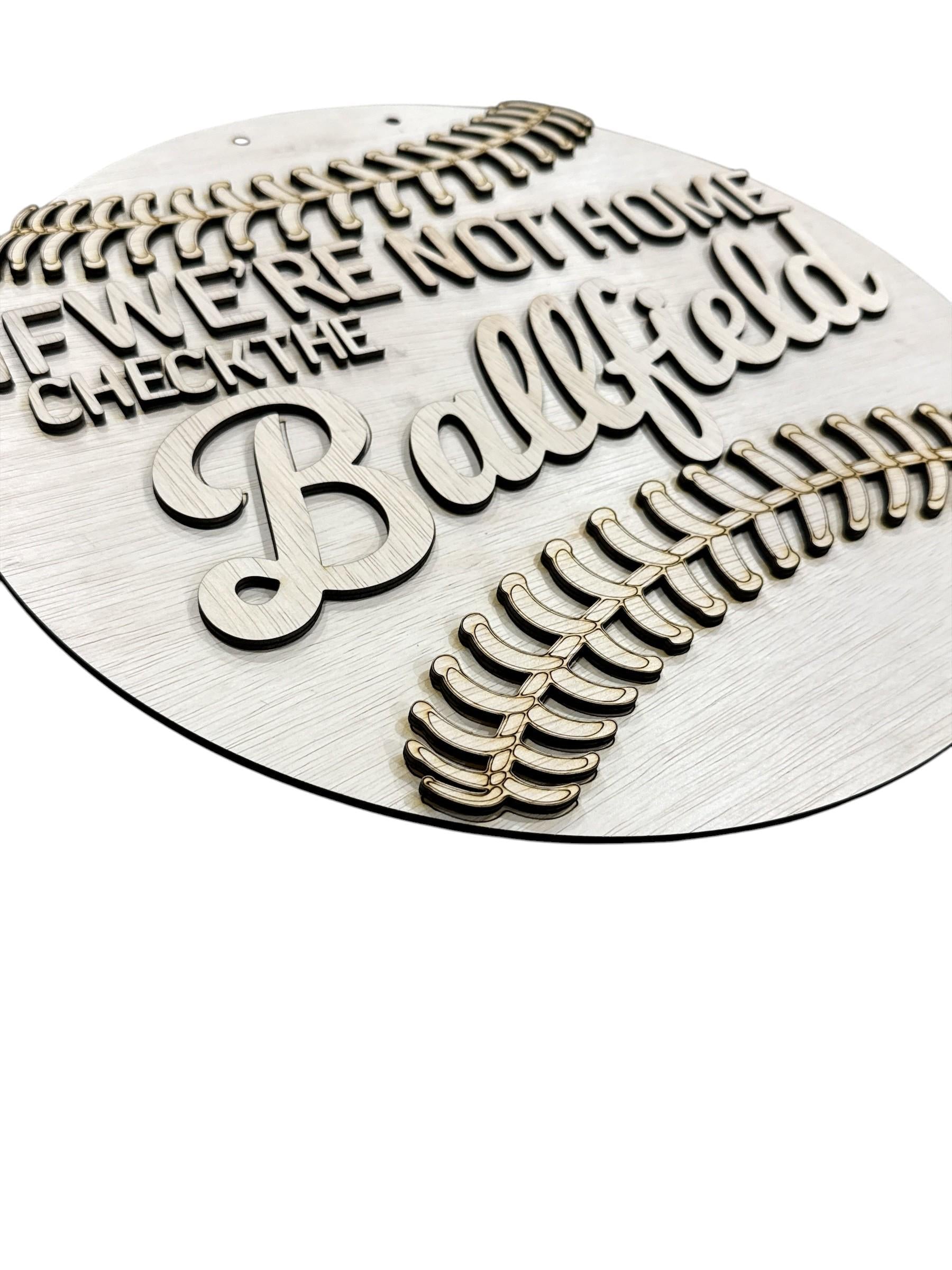 DIY If we are not Home, Baseball Unfinished Wooden Door Hanger: Unfinished, Baseball, Softball, Ballfield