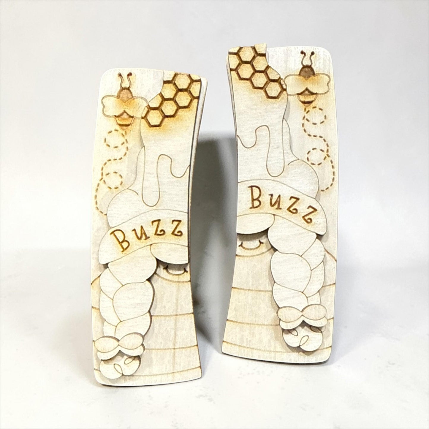 DIY Buzz Bee Wood Flower Gnome Hair Clip Pieces: Unfinished Laser Cut Blanks, Bee Lovers