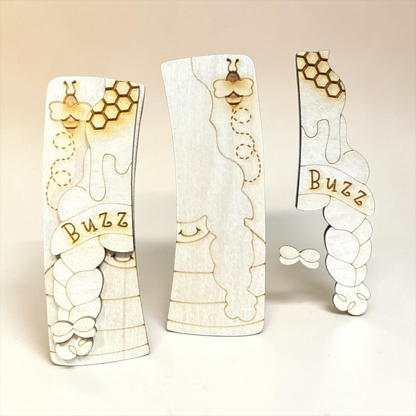 DIY Buzz Bee Wood Flower Gnome Hair Clip Pieces: Unfinished Laser Cut Blanks, Bee Lovers
