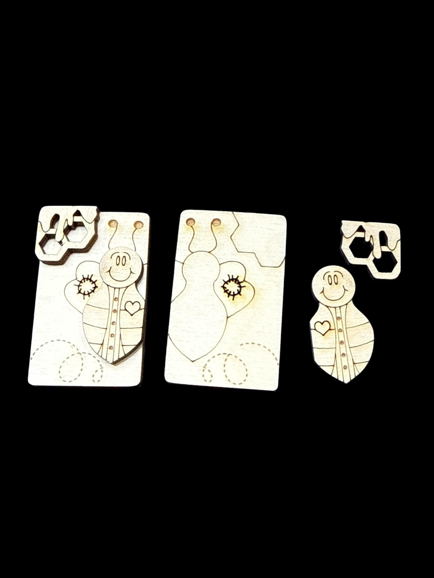 DIY Bumble Bee Wood Laser Blank Hair Clip 2", Unfinished Hair Clip, Wood is Ready to Paint, Laser Cut, Bee unfinished Claw Clip 2"