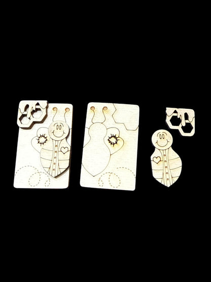 DIY Bumble Bee Wood Laser Blank Hair Clip 2", Unfinished Hair Clip, Wood is Ready to Paint, Laser Cut, Bee unfinished Claw Clip 2"