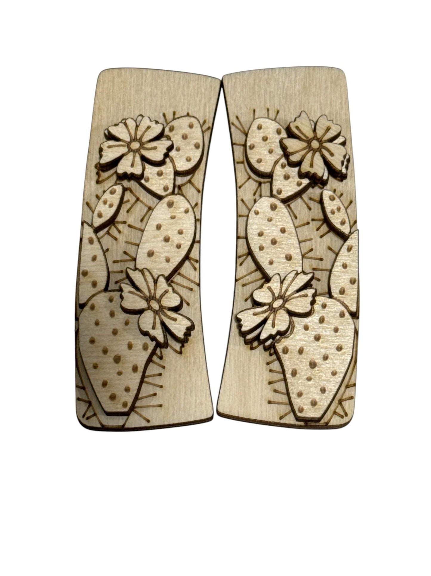 DIY Cactus Flower Hair Clip Pieces: Unfinished Laser Cut Blanks, Cactus Flowers, Cactus