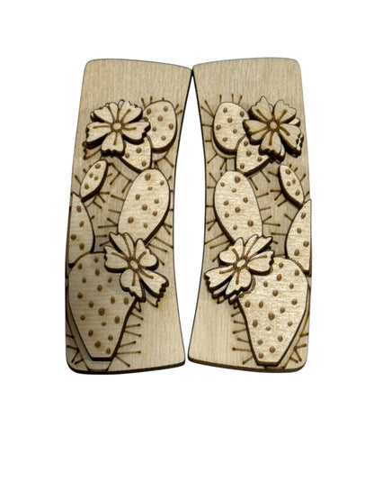 DIY Cactus Flower Hair Clip Pieces: Unfinished Laser Cut Blanks, Cactus Flowers, Cactus