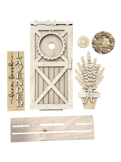 DIY Lavender Barn Door Interchangeable, Insert for Barn Door Decor, Unfinished Insert