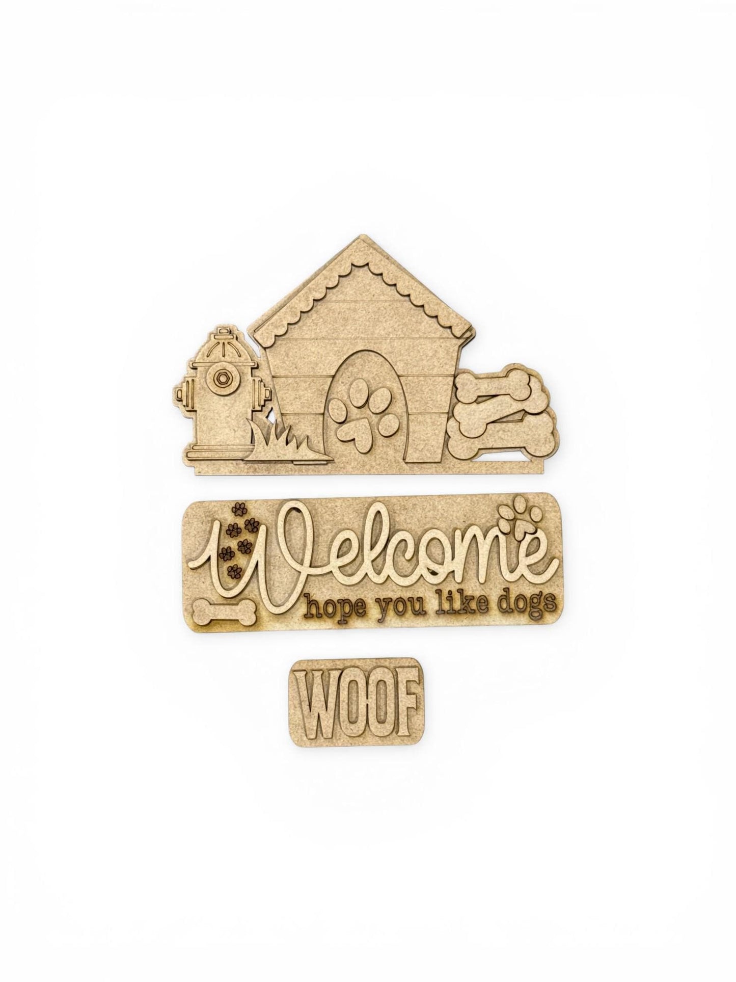 DIY Welcome Dogs Truck Insert: Pet Design, Decor Kit, Interchangeable Insert, Dog Lovers