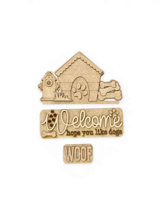 DIY Welcome Dogs Truck Insert: Pet Design, Decor Kit, Interchangeable Insert, Dog Lovers