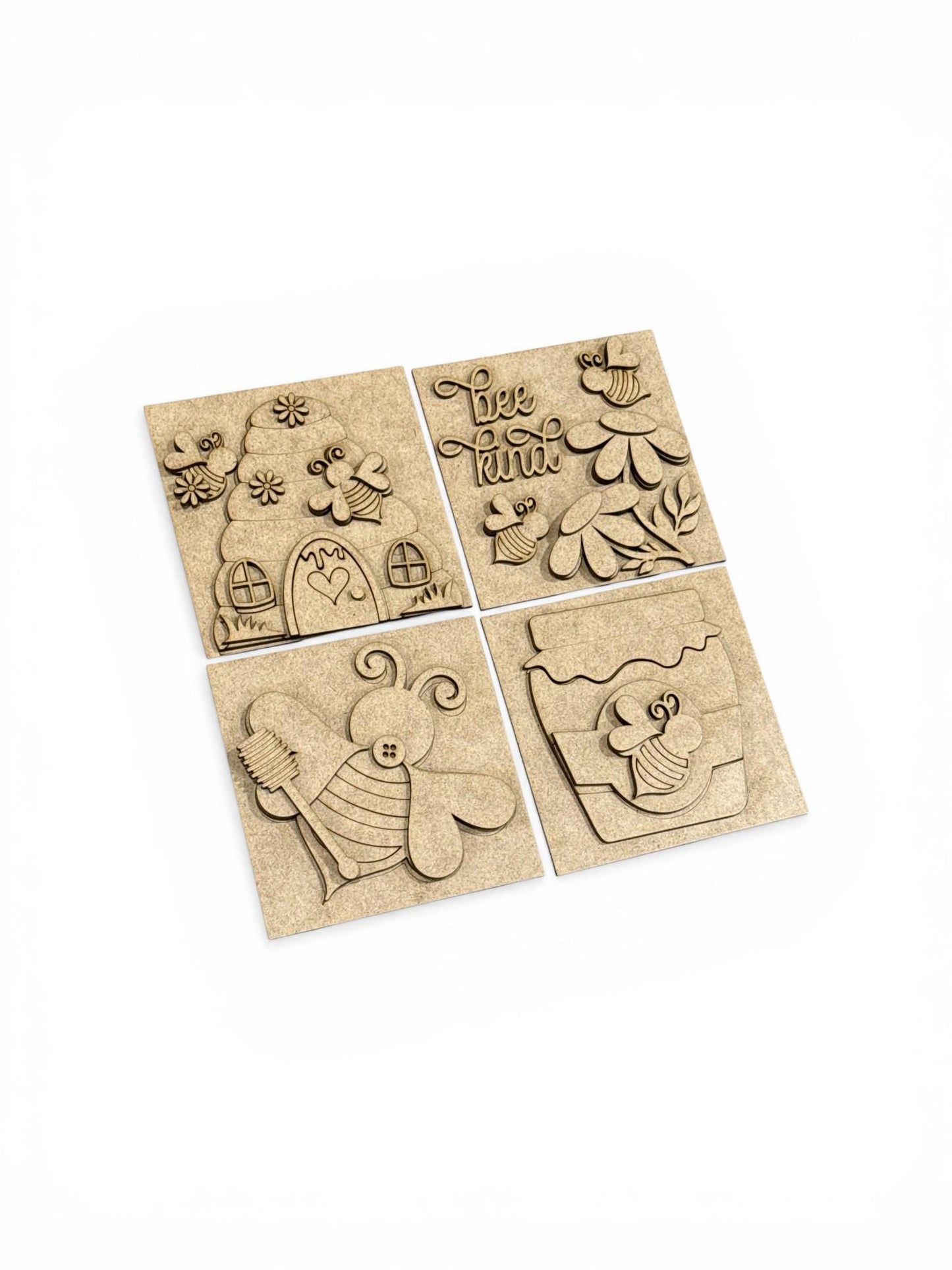 DIY Honey Bee Squares, DIY Ladder Inserts, Honey Bee, Ladder Inserts Craft, Paint Your Own, Spring, Bee Squares, 4.25"