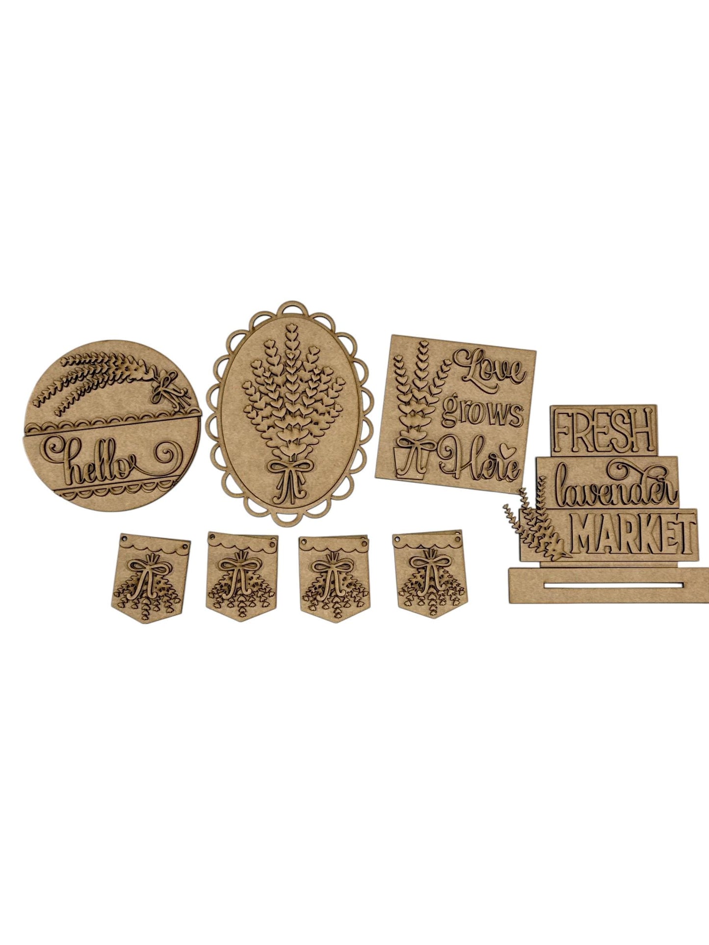 DIY Lavender Tiered Tray, Unfinished Spring Tiered Tray, Kitchen Decor, Mantle Decor