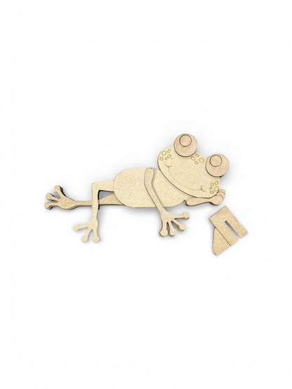 DIY Frog Laying Flower Shelf Sitter, Shelf Sitter, Bench Sitter, Frog with Butterflies, Frog Fun Spring, Unfinished, Paint Party