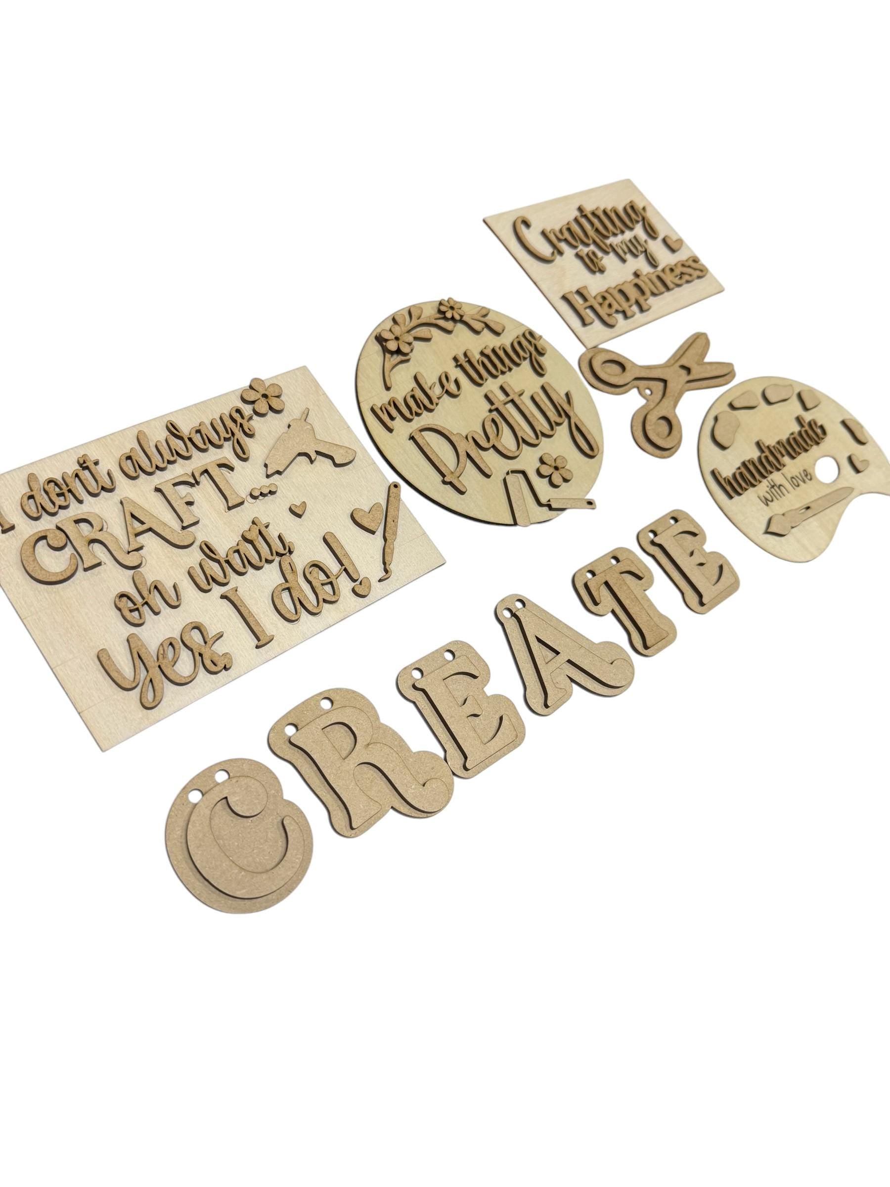 DIY Create Crafters Tiered Tray: Craft Lovers, Painting, Pallet, Custom Name, Painted by