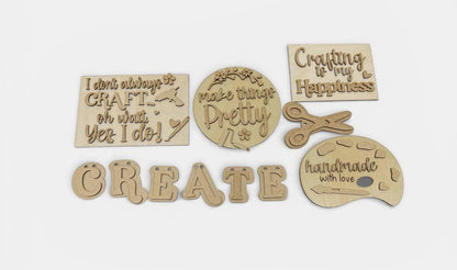 DIY Create Crafters Tiered Tray: Craft Lovers, Painting, Pallet, Custom Name, Painted by