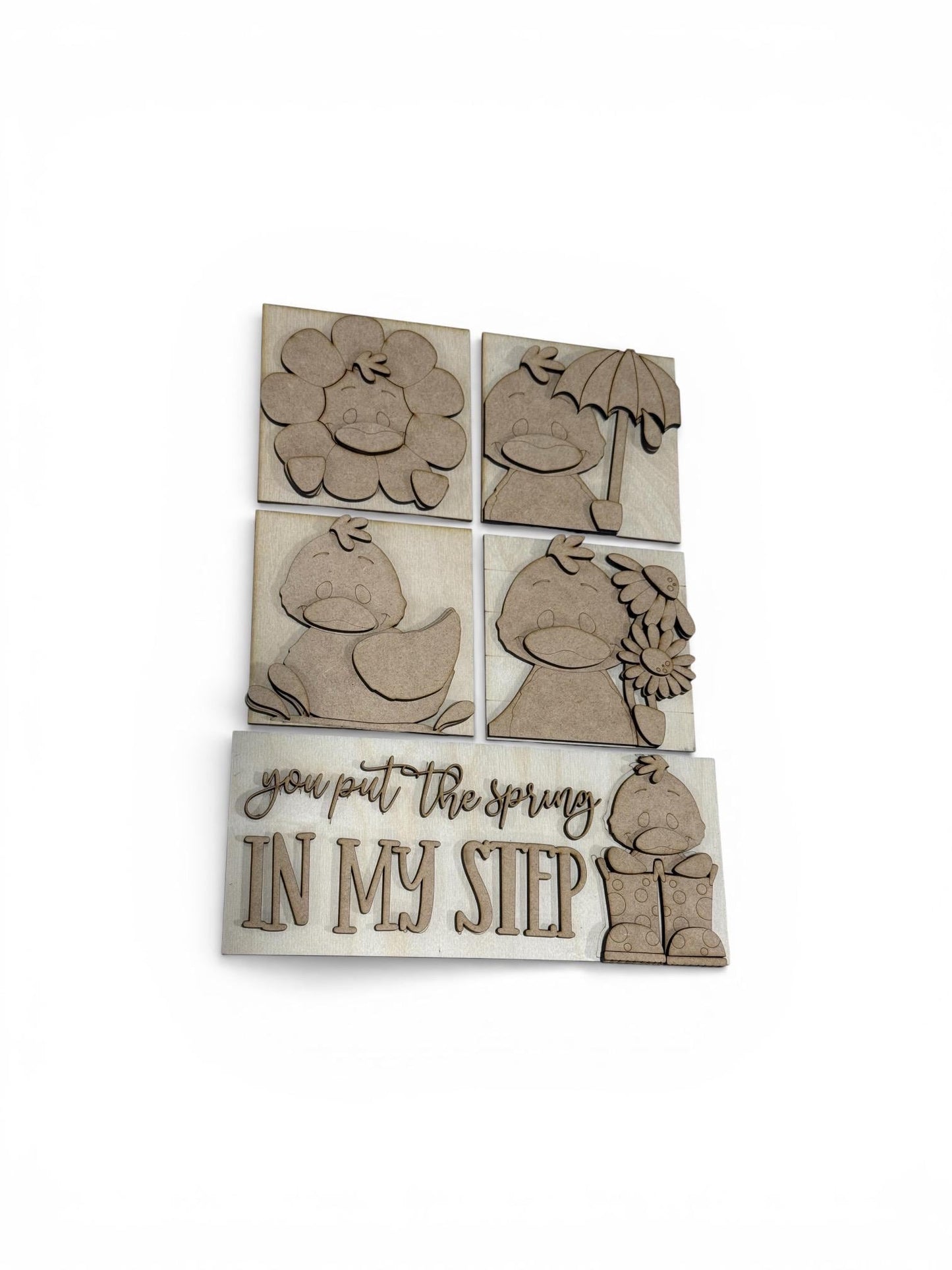 DIY Spring Duck Squares, Duck Spring Ladder inserts, Ladder Inserts DIY, 4.25" Squares for inserts, ladder inserts, Duck and flowers