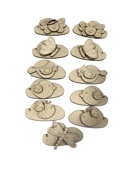 DIY Visitors From Heaven Hair Blank Hair Clip Pieces, Wood is Ready to Paint, Children, Toddler Clips, Angels, Cardinals, Birds